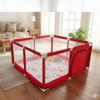 Baby Playpen 4/4 fit | SS Steel Frame & Breathable Mesh Fabric | Safe Indoor Outdoor Baby Play Yard.  code P0545