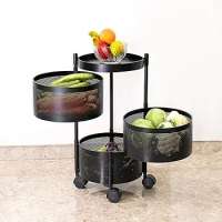 3-Tier Multifunctional Rotating Basket With Wheels.   Code: P0550